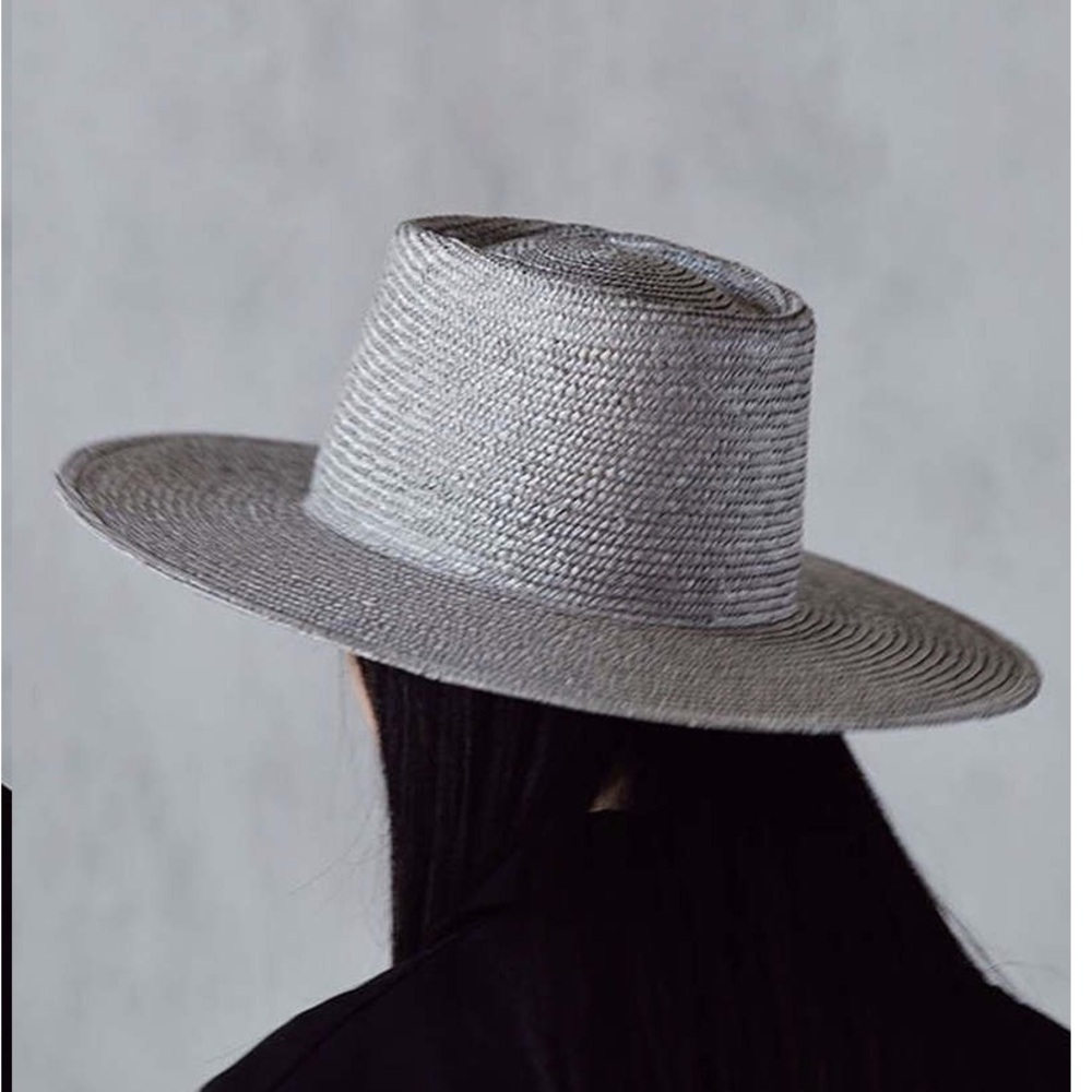 Janessa Leone Gray Wide-Brimmed Hat